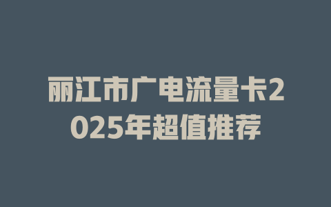 丽江市广电流量卡2025年超值推荐