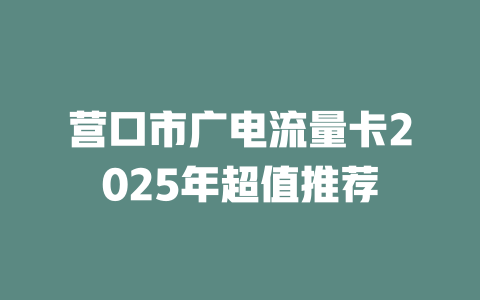 营口市广电流量卡2025年超值推荐