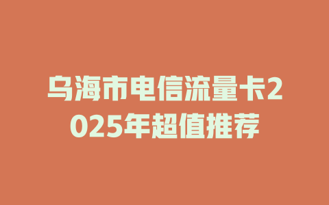 乌海市电信流量卡2025年超值推荐
