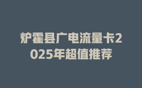 炉霍县广电流量卡2025年超值推荐