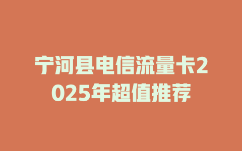 宁河县电信流量卡2025年超值推荐