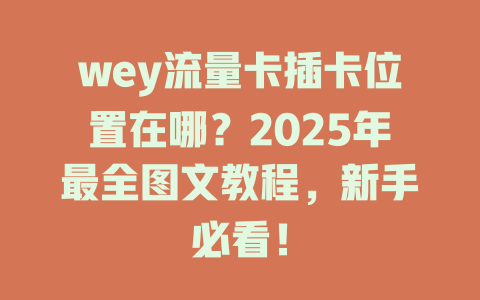 wey流量卡插卡位置在哪？2025年最全图文教程，新手必看！