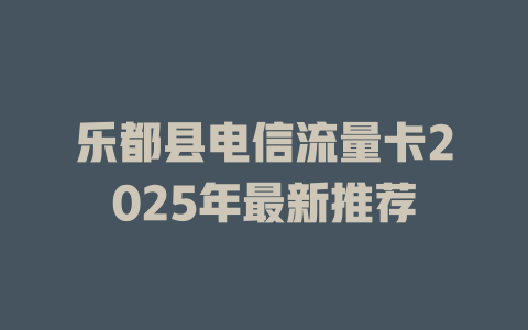 乐都县电信流量卡2025年最新推荐