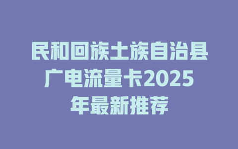 民和回族土族自治县广电流量卡2025年最新推荐