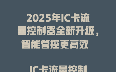 2025年IC卡流量控制器全新升级，智能管控更高效  

IC卡流量控制器限时特惠，精准计量省心省力  

IC卡流量控制器黑科技，一卡搞定流量管理  

2025爆款IC卡流量控制器，稳定耐用操作简单  

IC卡流量控制器大促来袭，智能节流省钱必备