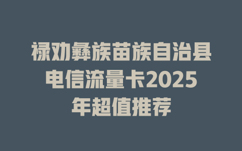 禄劝彝族苗族自治县电信流量卡2025年超值推荐