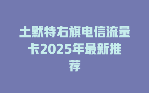 土默特右旗电信流量卡2025年最新推荐