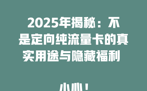 2025年揭秘：不是定向纯流量卡的真实用途与隐藏福利  

小心！