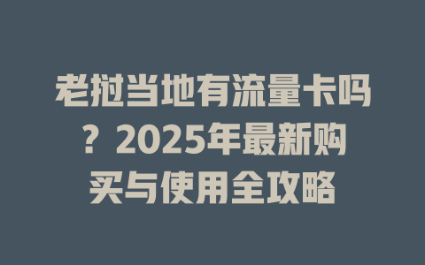 老挝当地有流量卡吗？2025年最新购买与使用全攻略