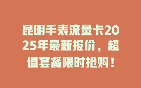 昆明手表流量卡2025年最新报价，超值套餐限时抢购！