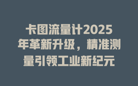 卡图流量计2025年革新升级，精准测量引领工业新纪元