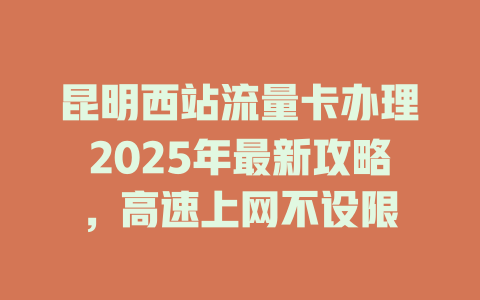 昆明西站流量卡办理2025年最新攻略，高速上网不设限