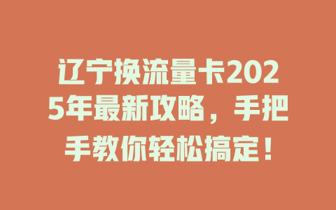 辽宁换流量卡2025年最新攻略，手把手教你轻松搞定！