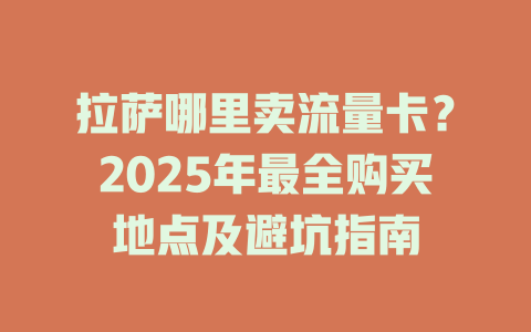 拉萨哪里卖流量卡？2025年最全购买地点及避坑指南