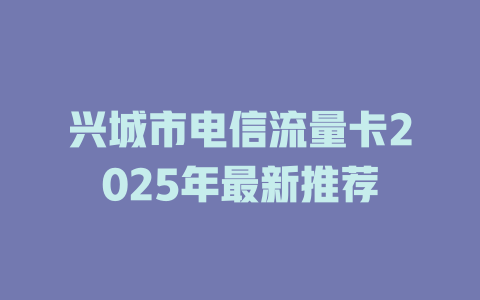 兴城市电信流量卡2025年最新推荐