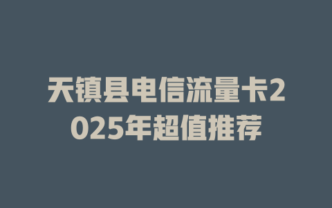 天镇县电信流量卡2025年超值推荐
