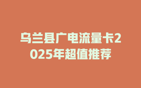 乌兰县广电流量卡2025年超值推荐
