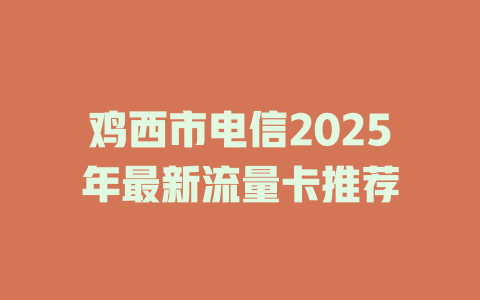 鸡西市电信2025年最新流量卡推荐
