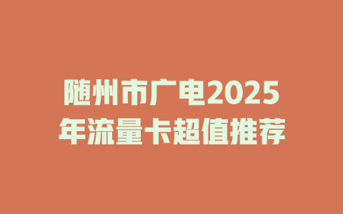 随州市广电2025年流量卡超值推荐
