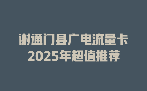 谢通门县广电流量卡2025年超值推荐