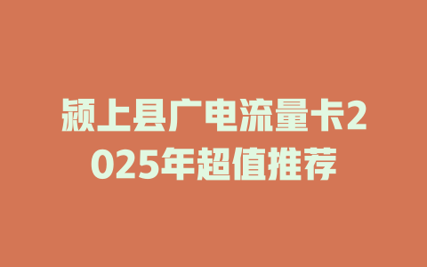 颍上县广电流量卡2025年超值推荐