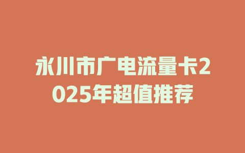 永川市广电流量卡2025年超值推荐