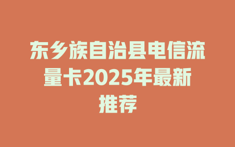 东乡族自治县电信流量卡2025年最新推荐
