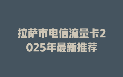 拉萨市电信流量卡2025年最新推荐