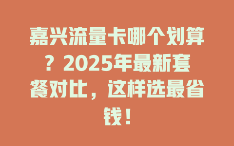 嘉兴流量卡哪个划算？2025年最新套餐对比，这样选最省钱！