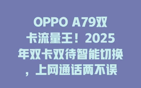 OPPO A79双卡流量王！2025年双卡双待智能切换，上网通话两不误