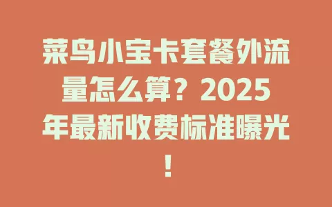 菜鸟小宝卡套餐外流量怎么算？2025年最新收费标准曝光！