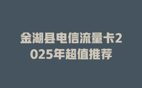 金湖县电信流量卡2025年超值推荐