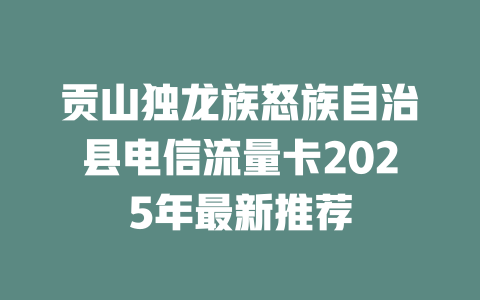 贡山独龙族怒族自治县电信流量卡2025年最新推荐