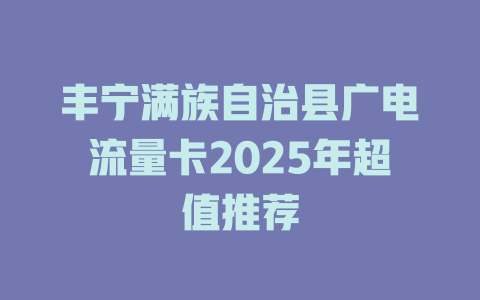 丰宁满族自治县广电流量卡2025年超值推荐