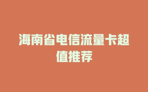 海南省电信流量卡超值推荐