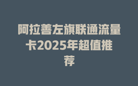 阿拉善左旗联通流量卡2025年超值推荐