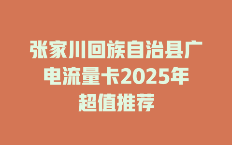 张家川回族自治县广电流量卡2025年超值推荐