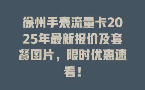 徐州手表流量卡2025年最新报价及套餐图片，限时优惠速看！