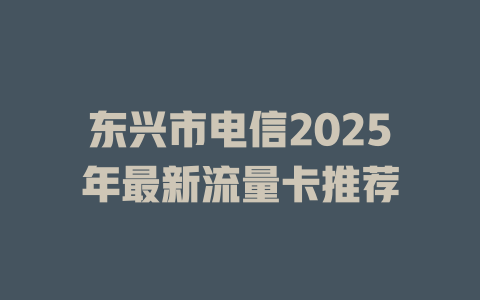 东兴市电信2025年最新流量卡推荐