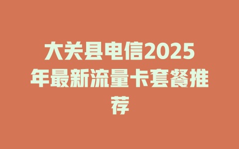 大关县电信2025年最新流量卡套餐推荐