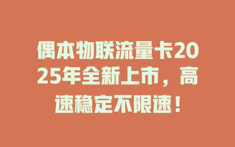 偶本物联流量卡2025年全新上市，高速稳定不限速！