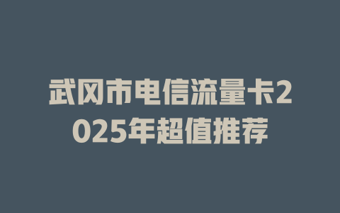 武冈市电信流量卡2025年超值推荐
