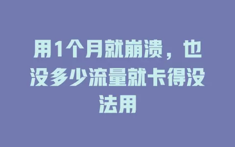 用1个月就崩溃，也没多少流量就卡得没法用