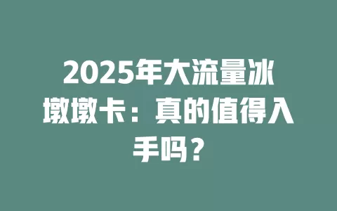2025年大流量冰墩墩卡：真的值得入手吗？