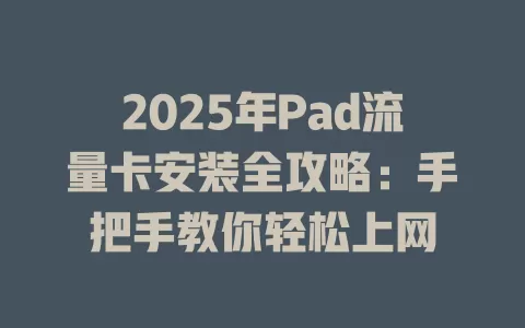 2025年Pad流量卡安装全攻略：手把手教你轻松上网