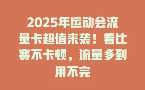 2025年运动会流量卡超值来袭！看比赛不卡顿，流量多到用不完