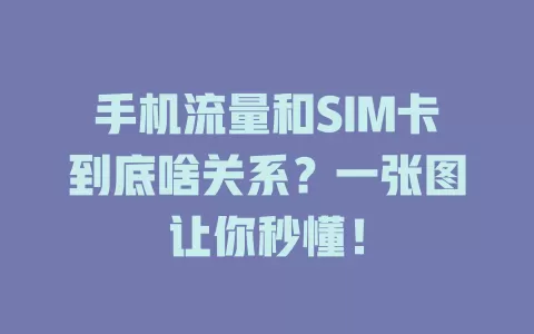 手机流量和SIM卡到底啥关系？一张图让你秒懂！