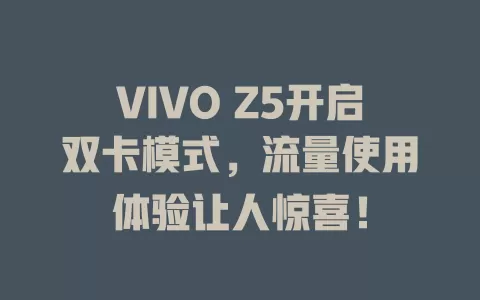 VIVO Z5开启双卡模式，流量使用体验让人惊喜！