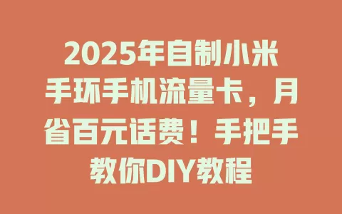 2025年自制小米手环手机流量卡，月省百元话费！手把手教你DIY教程