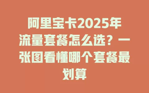 阿里宝卡2025年流量套餐怎么选？一张图看懂哪个套餐最划算